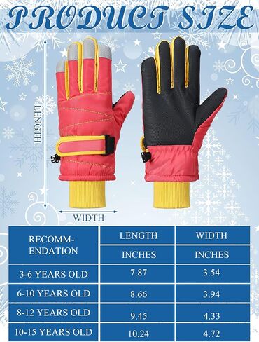 Geyoga 4 Pairs Kids Ski Gloves Cold Weather Windproof Warm Winter Snowboard Mittens for Boys Girls in Saudi Arabia