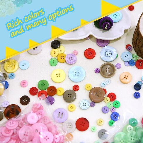 2800-3000pcs Assorted Resin Buttons Bulk 24 Colors Mixed Sizes Decorative Buttons for Sewing Crafts Clothes Button Painting DIY Handmade Ornament in Saudi Arabia