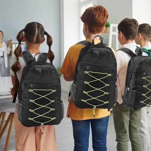 24 Pack Backpacks in Bulk - 17 Inch Foldable Backpacks with Elastic Draw Cord 8 Assorted Colors Bookbags for School, Outdoor Travel, Camping in Saudi Arabia