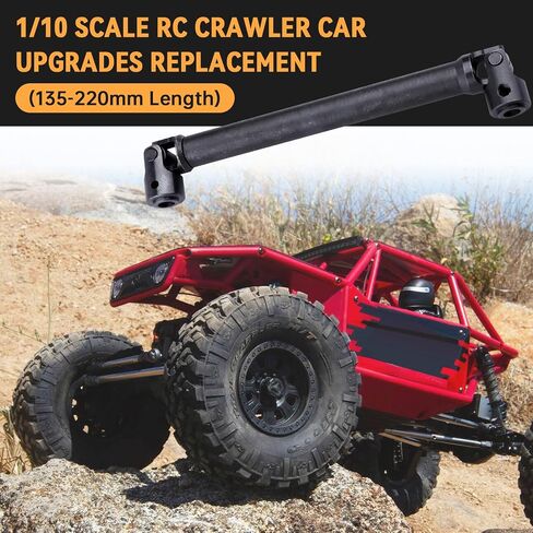 Splined Steel Universal Drive Shaft Driveshafts CVD Axle Shaft 1/10 Scale RC Crawler Car Upgrades Replacement for Traxxas Axial Tamiya RC4WD Redcat Racing (135-220mm Length) in Saudi Arabia