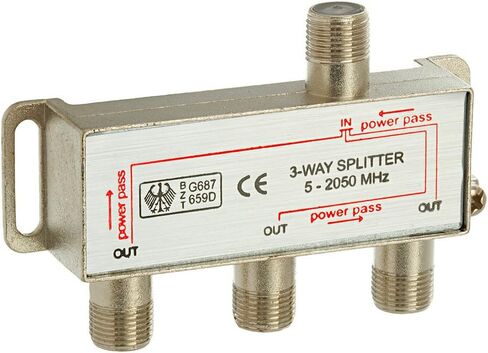 Cmple 2-Way Splitter 2050MHz F-Type 2.05Ghz 2 Way Coaxial Cable Splitter (RG6 Splitter, Coaxial Splitter, TV Splitter, in Saudi Arabia