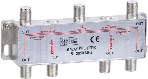 Cmple 2-Way Splitter 2050MHz F-Type 2.05Ghz 2 Way Coaxial Cable Splitter (RG6 Splitter, Coaxial Splitter, TV Splitter, in Saudi Arabia