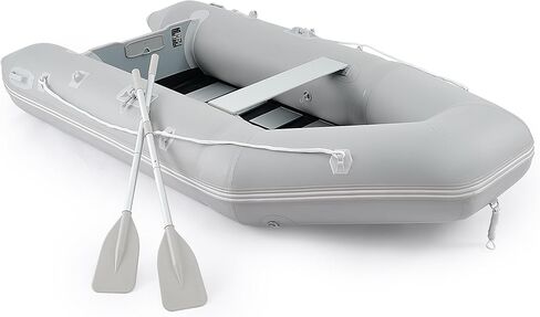 CO-Z 10ft Inflatable Dinghy Boat for 4 Adults, 990lb Capacity Heavy-Duty PVC Raft with Aluminum Floor & Oars, Motor Mount, Kayak-Style Tender for Fishing, Rescue & Water Sports in Saudi Arabia