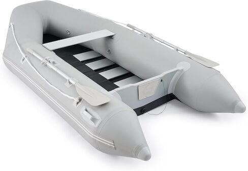 CO-Z 10ft Inflatable Dinghy Boat for 4 Adults, 990lb Capacity Heavy-Duty PVC Raft with Aluminum Floor & Oars, Motor Mount, Kayak-Style Tender for Fishing, Rescue & Water Sports in Saudi Arabia