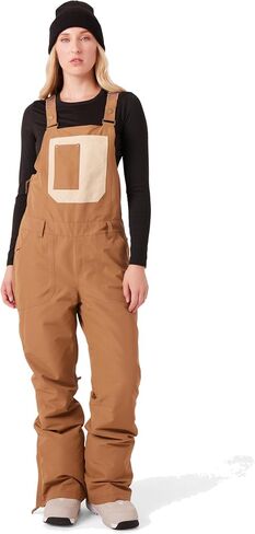 ملابس Roxy النسائية ذات المقاس النحيف Rideout Snow Bib - مقاومة للماء 15 كيلو، معزولة، درزات مبطنة بالكامل in Kuwait