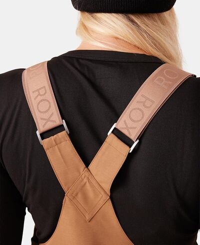 ملابس Roxy النسائية ذات المقاس النحيف Rideout Snow Bib - مقاومة للماء 15 كيلو، معزولة، درزات مبطنة بالكامل in Kuwait