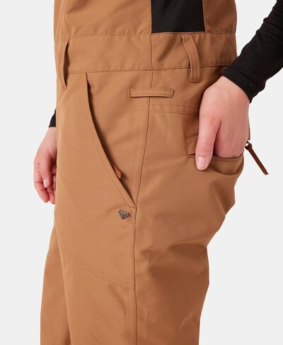 ملابس Roxy النسائية ذات المقاس النحيف Rideout Snow Bib - مقاومة للماء 15 كيلو، معزولة، درزات مبطنة بالكامل in Kuwait