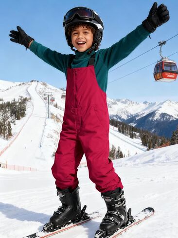 Haloumoning Boys Snow Bibs Kids Ski Pants Waterproof Insulated Snowboard Winter Overalls 5-14 Years in Saudi Arabia