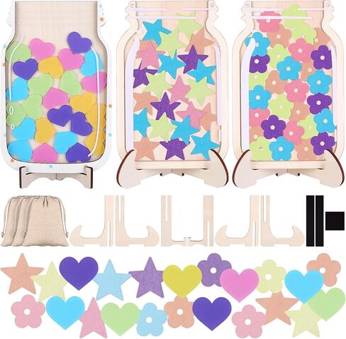 3 PCS Magnetic Reward Jars, Reward Jars for Kids, Reward Jar Magnetic, Classroom Reward Jar, Star Jar Reward System for Classroom Home Behavior Management (Star and Heart) in Kuwait