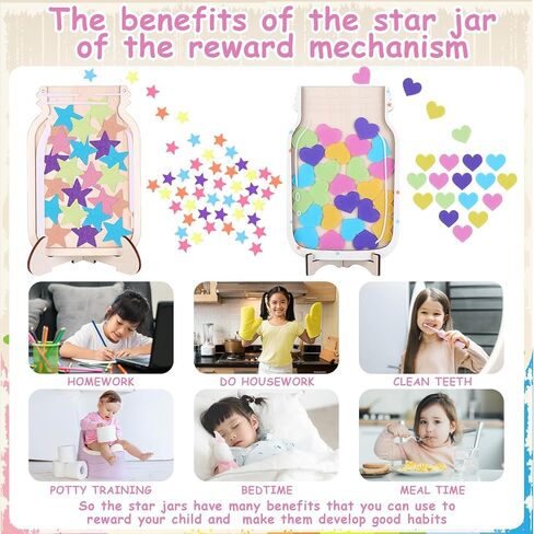 3 PCS Magnetic Reward Jars, Reward Jars for Kids, Reward Jar Magnetic, Classroom Reward Jar, Star Jar Reward System for Classroom Home Behavior Management (Star and Heart) in Kuwait