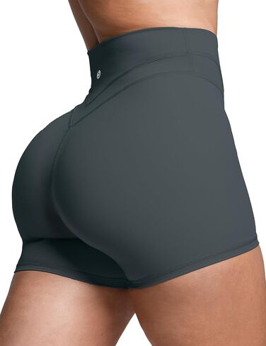 Sogetdo Biker Shorts Women Tummy Control High Waisted Double V Butt Lifting Workout Gym Yoga Compression Shorts in Kuwait