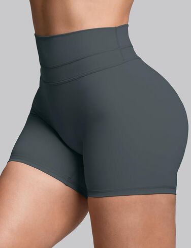 Sogetdo Biker Shorts Women Tummy Control High Waisted Double V Butt Lifting Workout Gym Yoga Compression Shorts in Kuwait