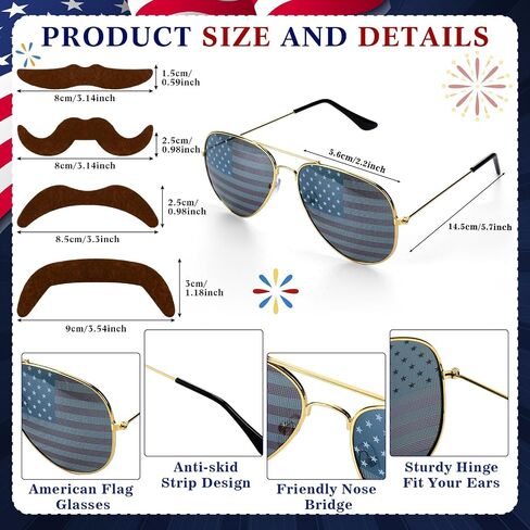 MEPase 5 PCS 80S COSTUME COSTION FOR MENS 4th Of July Punk Style MULLET WIG AMERICAN SUNGLASS SUNGLAS in Kuwait