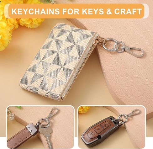 6Sets Keychain Hook Metal Swivel Snap Hooks Double Opening Key Chain Clip with Keychain Rings, Lobster Claw Clasp for Keychain Hardware Art Crafts Lanyard Making(Gold) in Saudi Arabia