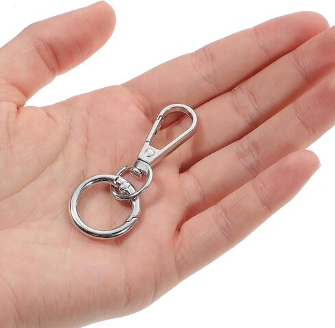 6Sets Keychain Hook Metal Swivel Snap Hooks Double Opening Key Chain Clip with Keychain Rings, Lobster Claw Clasp for Keychain Hardware Art Crafts Lanyard Making(Gold) in Saudi Arabia
