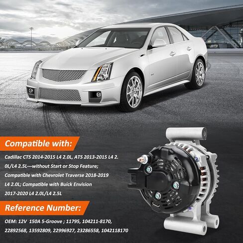 Bestview المولد المولد لعام 2013-2018 Nissan Altima L4 2.5L ، 12V 110A 6 استبدال قابض الفتحات ، #REPLACE 23100-3TA1B ، 23100-3TA1A ، A2TJ1881 ، A2TJ1891 ، 11657 ، 11657N in Kuwait