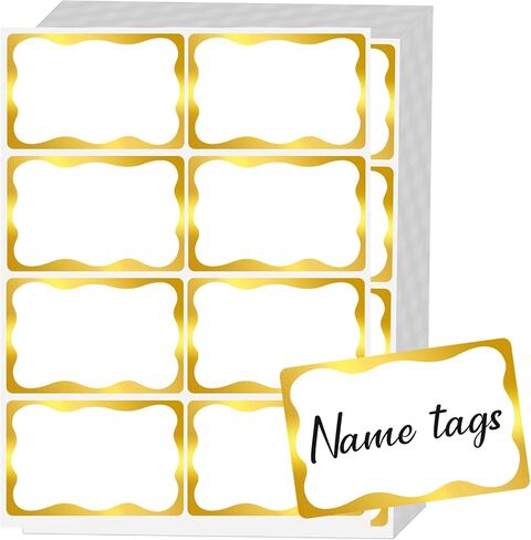 Gold Foil Name Tags Stickers, 200PCS Name Tag Stickers for School Office Home, 2"x 3" Self Adhesive Name Tags Sticker Name Badges Labels for School, Office, Home, Party, Conferences in Kuwait