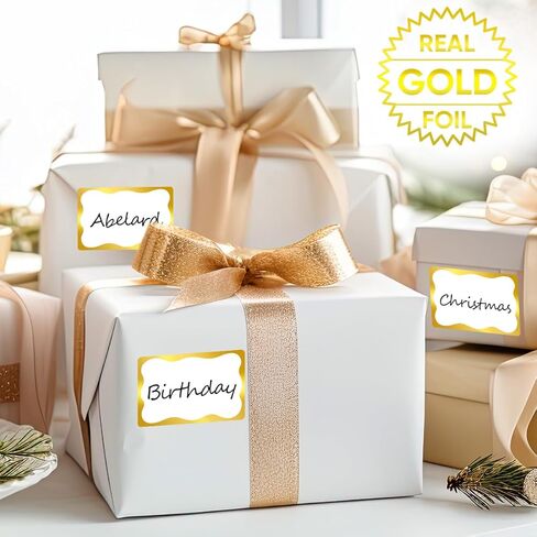 Gold Foil Name Tags Stickers, 200PCS Name Tag Stickers for School Office Home, 2"x 3" Self Adhesive Name Tags Sticker Name Badges Labels for School, Office, Home, Party, Conferences in Kuwait