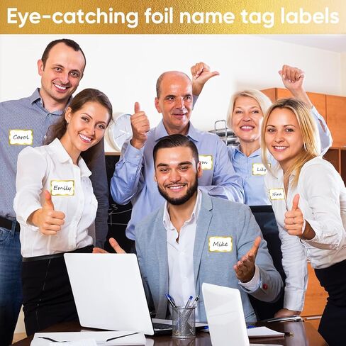 Gold Foil Name Tags Stickers, 200PCS Name Tag Stickers for School Office Home, 2"x 3" Self Adhesive Name Tags Sticker Name Badges Labels for School, Office, Home, Party, Conferences in Kuwait