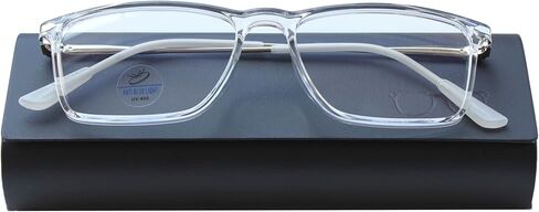 TR90 Blue Light Blocking Glasses,Spring Hinge Reading Glasses for Men Women, Computer Eyeglasses Anti-Eyestrain, UV Glare Protection, Light Black in Saudi Arabia