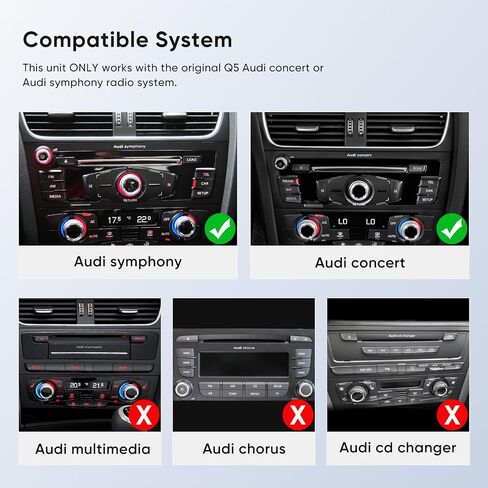 شاشة لمس 10.25 بوصة لسيارة Audi Q5 للوسائط المتعددة (2009-2017) Apple CarPlay Android Auto ترقية راديو السيارة Fatory يحتفظ بنظام الاستريو الأصلي in Kuwait