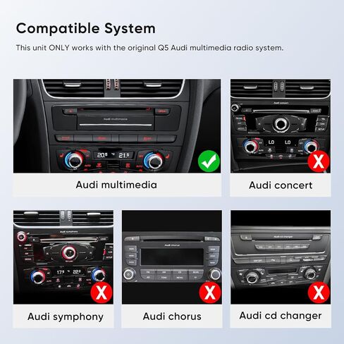 10.25 inch Touch Screen for Audi Q5 Multimedia (2009-2017) Apple CarPlay Android Auto Upgrade Fatory Car Radio Retain Original Stereo System in Saudi Arabia