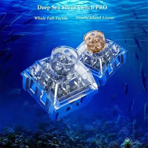 Kailh Box Whale Pro Silent Switches,Deep Sea Silent Tactile 3-Pin 45gf Waterproof Dustproof Mechanical Keyboard Switches(Whale Tactile,108Pcs) in Kuwait