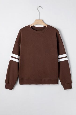 Oversized Sweatshirt for Women Long Sleeve Crewneck Striped Tops Casual Loose Pullover Sweatshirts in Kuwait