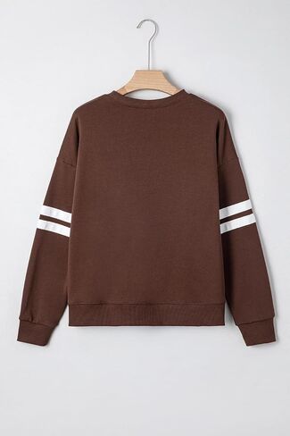 Oversized Sweatshirt for Women Long Sleeve Crewneck Striped Tops Casual Loose Pullover Sweatshirts in Kuwait