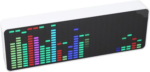 محلل طيف LED، شاشة عرض طيف إيقاع صوت الموسيقى RGB الملونة 1624 قطعة مع 20 لونًا ديناميكيًا 7 ألوان، شريط إضاءة RGB مع وضعين للاتصال ساعة مستشعر الصوت للسيارة in Saudi Arabia
