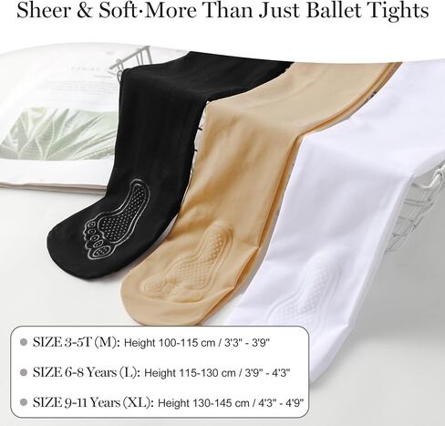 LOLANTA Girls Dance Tights Anti-slip Footed Super Soft Stockings for Kids Stretchy Ballet School Student Pantyhose in Saudi Arabia