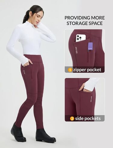 baleaf Thick Leggings for Women Water Resistant Snow Pants Fleece Lined Leggings Winter Ski Hiking Pants with Zip Pockets in Saudi Arabia