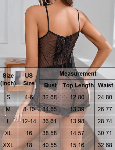 Avidlove Lingerie for Women Sexy Pajamas Sheer Open Front Sleepwear Lace Polka Dot Cami Shorts Set 2 piece in Saudi Arabia