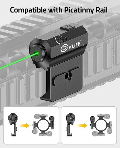 CVLIFE بندقية ليزر حمراء / خضراء متوافقة مع M-Lok وPicatinny السكك الحديدية جبل، شعاع الليزر البصر منخفض المستوى التكتيكي الليزر المغناطيسي القابلة لإعادة الشحن in Kuwait