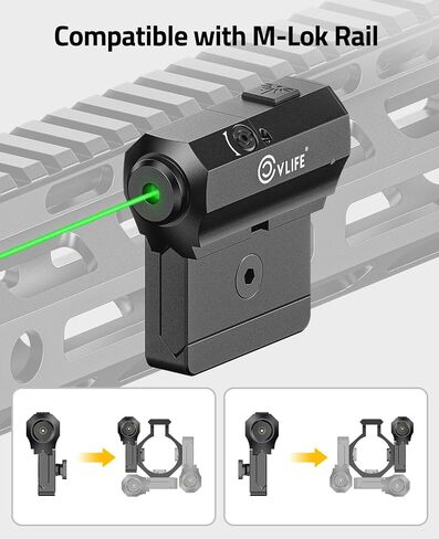 CVLIFE بندقية ليزر حمراء / خضراء متوافقة مع M-Lok وPicatinny السكك الحديدية جبل، شعاع الليزر البصر منخفض المستوى التكتيكي الليزر المغناطيسي القابلة لإعادة الشحن in Kuwait