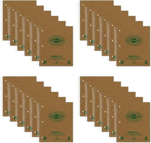 Roaring Spring Environotes Recycled Two Subject Notebook, 11" x 9", 80 Sheets, College Ruled, 3-Hole Punched, Perforated, Contains 2 Pockets, Made in the USA! in Kuwait