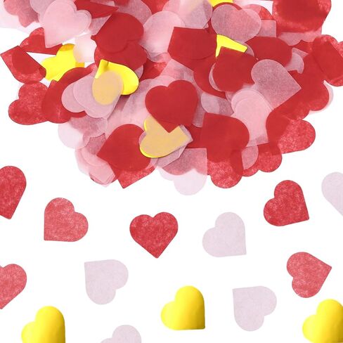 MECCANIXITY 2400 Pcs 1 Inch Hearts Paper Confetti Tissue Confetti Party Decoration for Balloon, Wedding, Valentine's Day Table Decorations, Purple in Kuwait