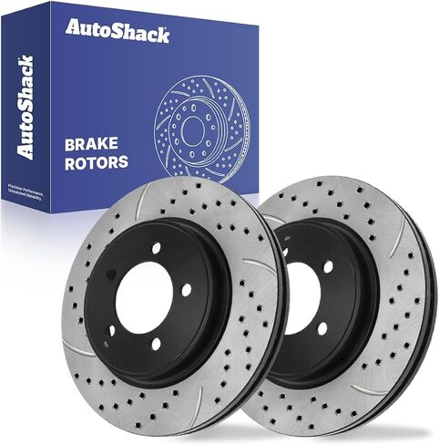 Autoshack Black Hat Praded and Slotted Brake Rotors Artor Front Brake Rotor Kit For 2006-2010 Ford Explorer 2007-2010 Explorer Sport Trac 2006-2010 in Kuwait