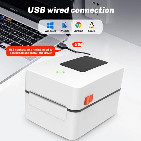 4x6 Shipping Label Printer with A Built-in Label Bin – USB Thermal Printer Fast, Easy Setup, Supports iOS, Android, Windows, Mac in Saudi Arabia