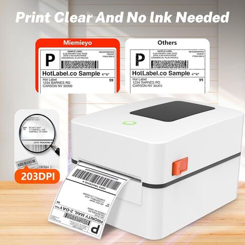 4x6 Shipping Label Printer with A Built-in Label Bin – USB Thermal Printer Fast, Easy Setup, Supports iOS, Android, Windows, Mac in Saudi Arabia