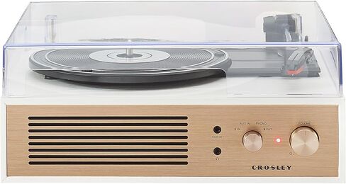 كروسلي CR6045A-WA مايلز 3 سرعات بلوتوث داخل/خارج مشغل تسجيل دوار مع مكبرات صوت مدمجة، جوز in Kuwait
