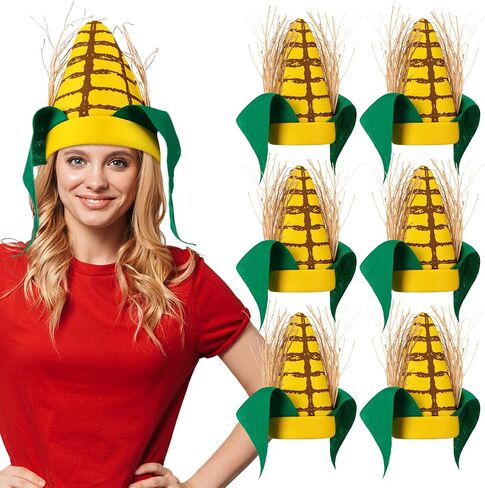 Berlune 4 Pcs Funny Corn Hats - Corn Cob Hat Accessories for Thanksgiving Cosplay Party in Kuwait