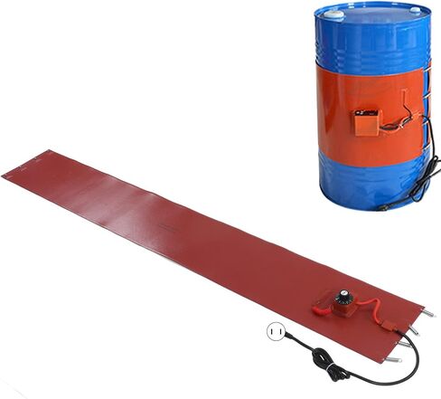 Oil Drum Heater Belt Silicone Heating Pad with Elastic Spring and Thermostat, Drum Pail Heater Band Heater Adjustable Thermostat 30-150℃ For Honey Oil Barrel, Instruments, Tanks(100L 1200 * 250mm) in Saudi Arabia