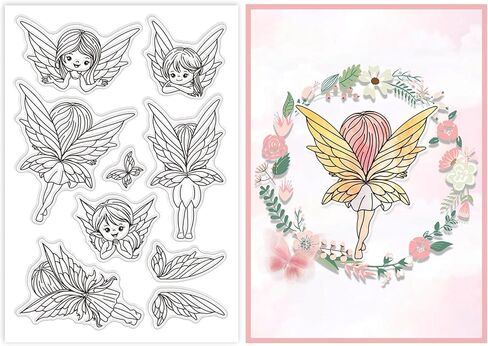GLOBLELAND Fairy Mushroom Silhouette Clear Stamps Fairy Mushroom Silhouette Decorative Clear Stamps Silicone Stamps for Card Making and Photo Album Decor Decoration and DIY Scrapbooking in Kuwait