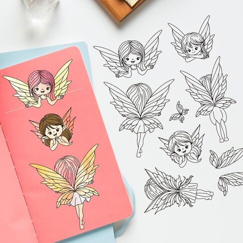 GLOBLELAND Fairy Mushroom Silhouette Clear Stamps Fairy Mushroom Silhouette Decorative Clear Stamps Silicone Stamps for Card Making and Photo Album Decor Decoration and DIY Scrapbooking in Kuwait