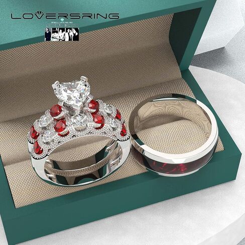 Wedding Ring Sets His And Hers Promise Ring Wedding Ring Sets His And Hers Couples Women 925 Sterling Silver Moissanite Man Sterling Silver Wedding Band in Kuwait