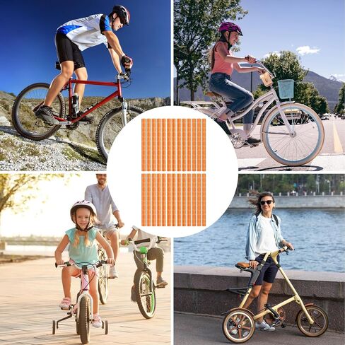 36Pcs Reflective Spoke Covers for Bicycle, 360° Visibility 2.9Inch Bike Spoke Reflectors for Night Riding, Bike Wheel Reflector Tube Reflective Spokes Skins Wheel Decoration Reflectors （Orange） in Saudi Arabia