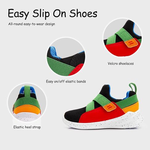 SKYWHEEL Toddler Tennis Shoes Boys Girls Barefoot Slip On Shoes Kids Lightweight Breathable Sports Sneakers for Walking Running in Saudi Arabia