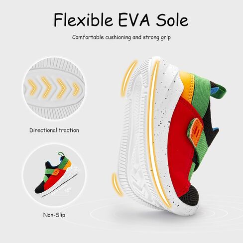 SKYWHEEL Toddler Tennis Shoes Boys Girls Barefoot Slip On Shoes Kids Lightweight Breathable Sports Sneakers for Walking Running in Saudi Arabia