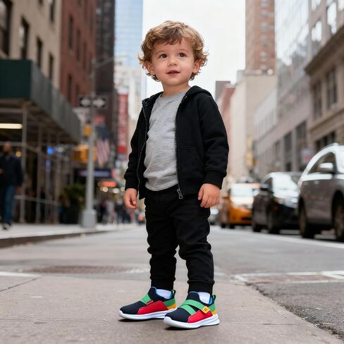 SKYWHEEL Toddler Tennis Shoes Boys Girls Barefoot Slip On Shoes Kids Lightweight Breathable Sports Sneakers for Walking Running in Saudi Arabia